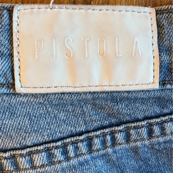 PISTOLA Woman's High Rise Distressed Cropped Jeans Raw Hem Denim  Size 29 - Picture 5 of 8